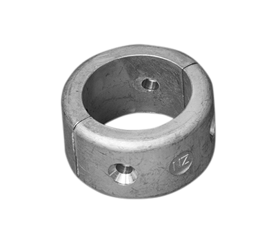 Tecnoseal zink Gori ringanode set forfra, klar til montering på skrueaksel.