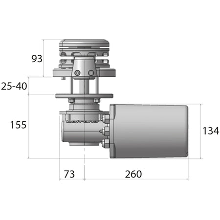 Vertikalt Lofrans SX2 ankerspil monteret på båd med kæde