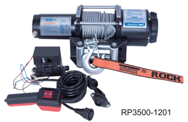 Rock, RP3500 electric trailer winch 12 Vdc 1589 kg