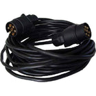 Kabel 7-polet stik fra SeaTec, sort, til trailerlys på 8 meter