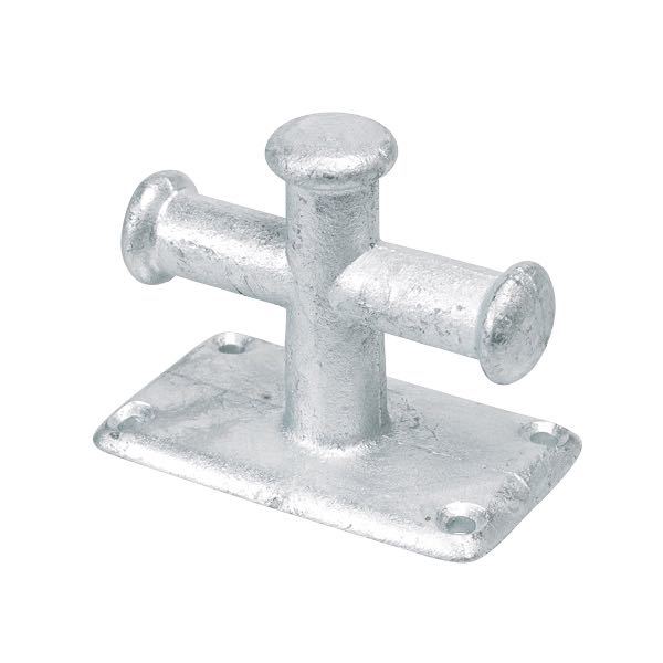 Galvaniseret SeaTec bropullert set fra siden med tydelige dimensioner.