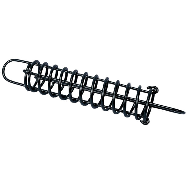 Fortøjningsfjeder i sort lakeret stål målende 4,5 x 280 mm.