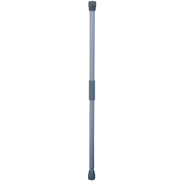 Bådpresenning støtte i aluminium, justerbar fra 86-162 cm, vist i brug.