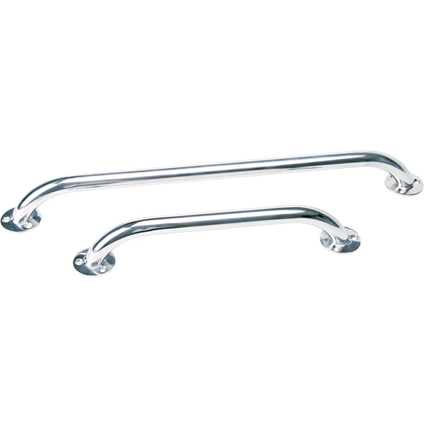 Håndliste fra SeaTec i AISI 316 RF stål, Ø22mm og 500mm længde, set forfra.