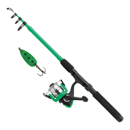 Kinetic Lille Viking Go Fishing 5,6 fod grøn fiskestang set forfra