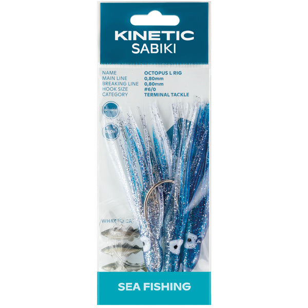 Kinetic Sabiki blæksprutte krog med glimmer i blå farve