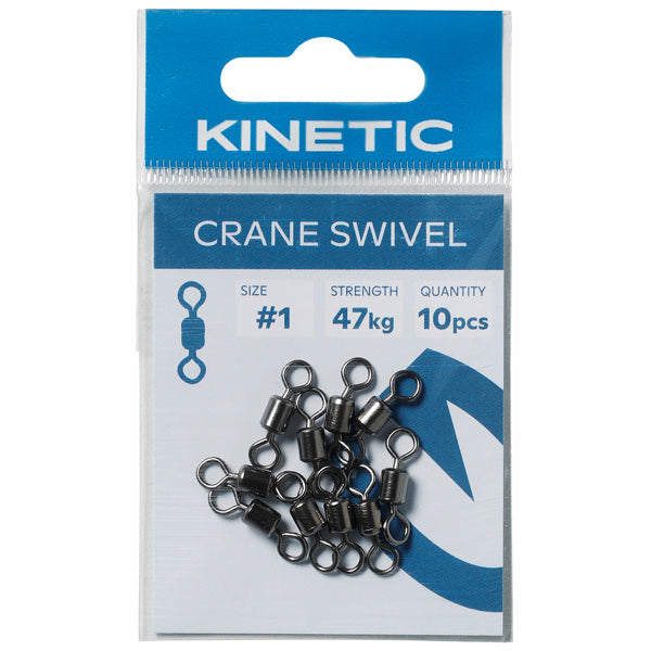 Kinetic Crane svirvel str #1 pakket i 10 stykker, klar til brug