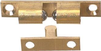 SeaTec kuglelås i messing, set forfra med fokus på detaljerne.