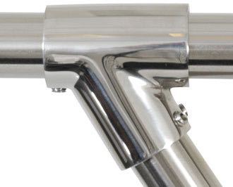 Y-stykke Ø22mm fra SeaTec i rustfrit stål, perfekt til gelænderdele.
