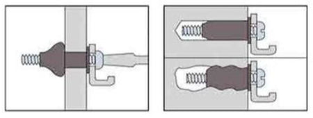Rawlplug M4/12 præsenteret med skruer til montering.