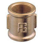 Guidi muffe indvendig gevind 1/2" 32 mm i messing, set fra siden.