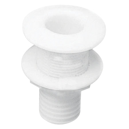 Nuova Rade gennemføring 1 1/2" i PVC set fra siden med gevind til montering.