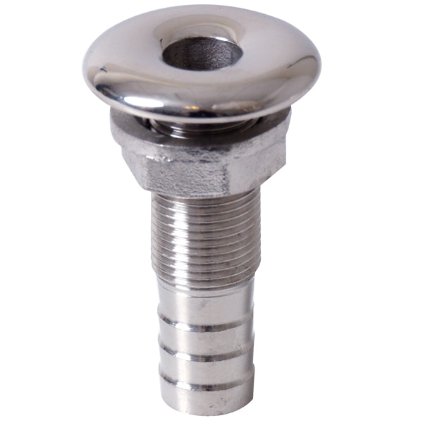 Gennemføring RF 3/4" slange 24mm AISI 316 i rustfrit stål, set fra siden.