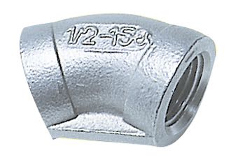 1852 bøjning 45° i rustfrit stål set fra siden