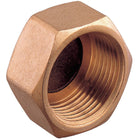 Guidi slutmuffe i bronze til indvendigt gevind 1 1/2", vist fra siden.
