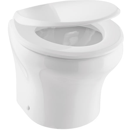 Dometic MasterFlush MF 8120 toilet set forfra, monteret på en båd