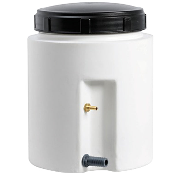 SeaTec beholder til gasflaske set forfra med mål på Ø: 20cm H: 34,8cm