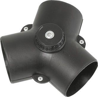 SeaTec Y-ventil med spjæld i 75 x 60/60 mm set forfra