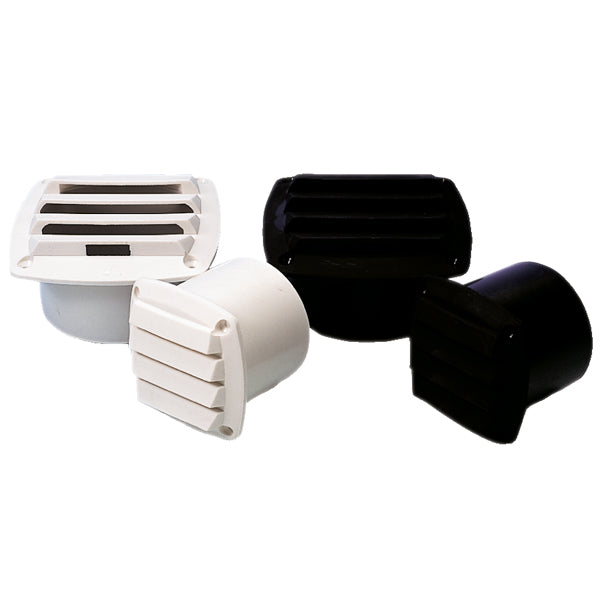 Roca ventilgælle 4" set forfra, hvid med mål 125x125x100mm