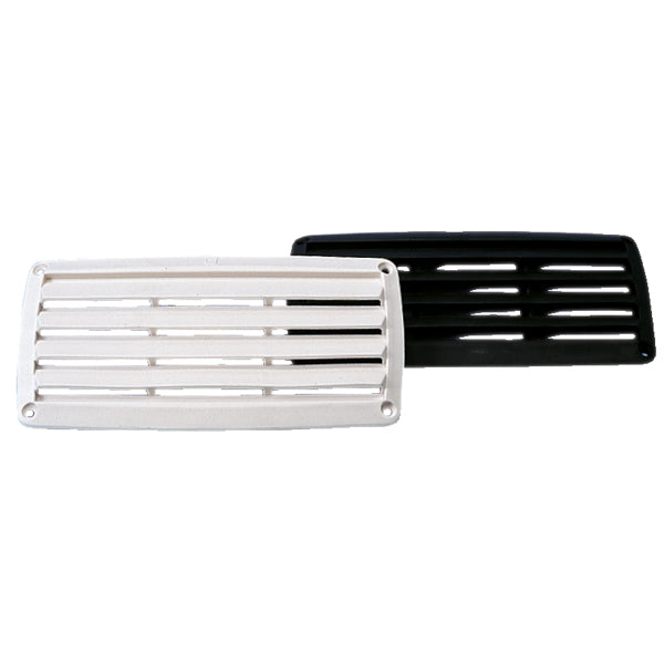 Roca ventilgælle i hvid PVC, 200x100mm, set forfra