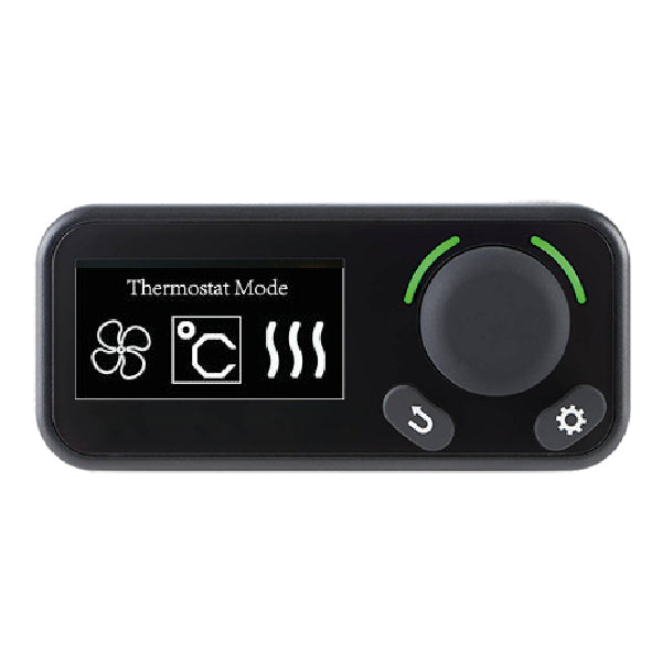 OLED digital kontrol panel til bådvarmer fra 1852, set forfra i råhvidt design.