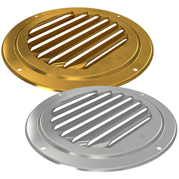 Roca ventilgælle ø 125mm RF i rustfrit stål, set fra siden.