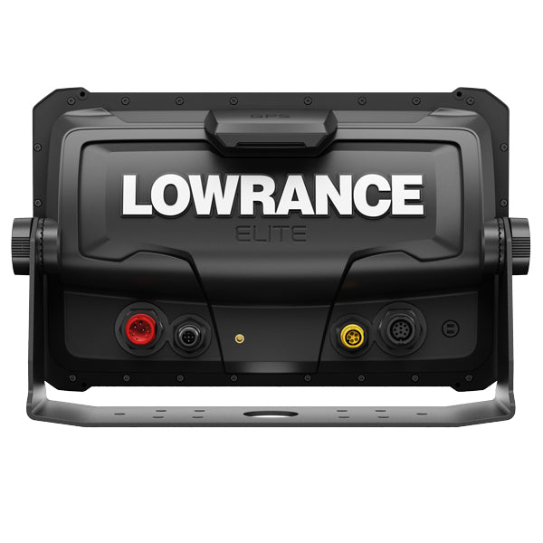 Lowrance Elite FS 10 vist fra siden med tilslutningsmuligheder.
