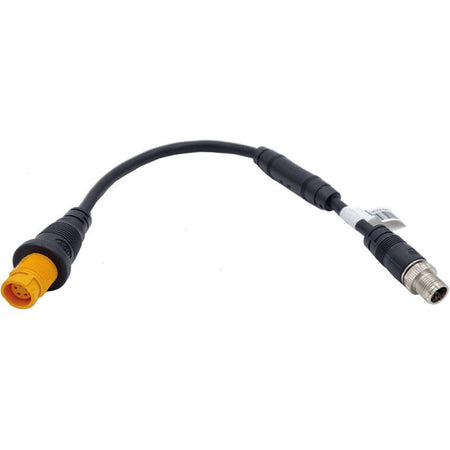 Navico Ethernet adapter kabel, grøn 8-pin til gul 5-pin, set fra siden.