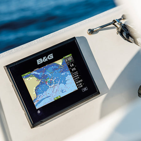 B&G Vulcan 9 kortplotter set fra siden med tydelig skærm