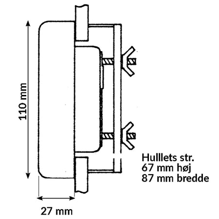 Nasa Clipper log med transducer, set fra siden