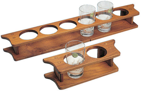 Roca glasholder i teak til 4 glas, set forfra