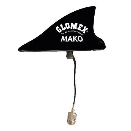 Glomex Mako VHF antenne set fra siden med 8 meter kabel og PL259 stik