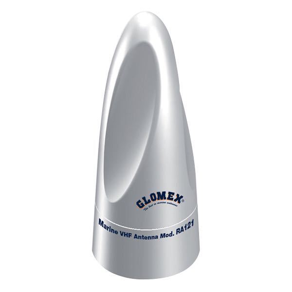 Glomex RA121 VHF antenne set forfra med lav profil