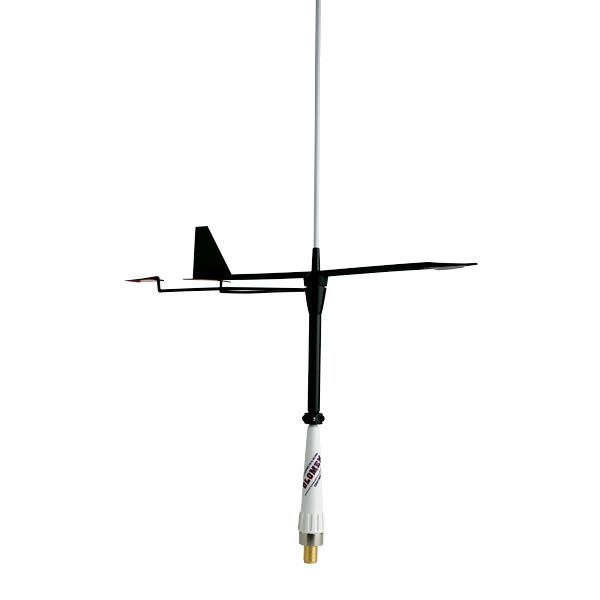 Glomex RA179 vindviser monteret på mast, klar til brug til VHF kommunikation
