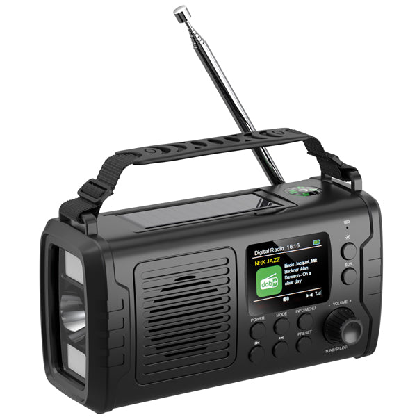 1852, nødradio med DAB+ & FM og solcelle 17×10×7 cm