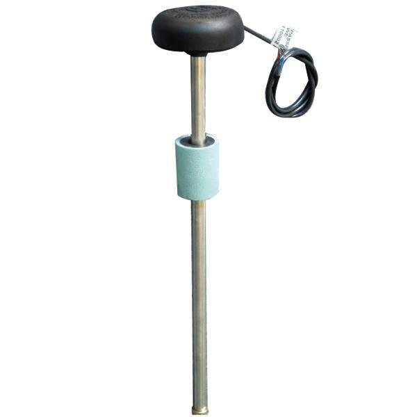 SIC brændstof/vand giver set forfra, 18 cm lang, mellemplads på båd.