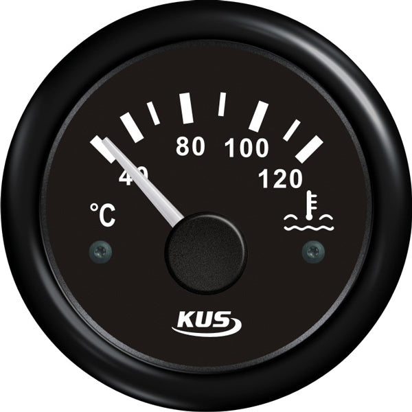 Kus kølvandstemperaturmåler 40-120°C, set forfra i bådmiljø