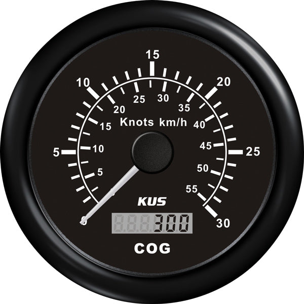 Kus GPS speedmåler installeret i bådinteriør