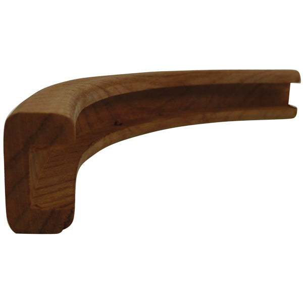 Roca teak yderhjørne i 100/90° med 12 mm spor, set fra siden