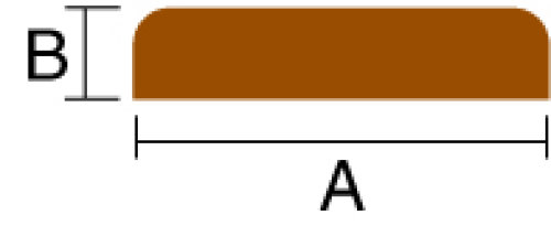 Roca teak kantlist set forfra, 47x10x2000mm, ideel til bådmontering