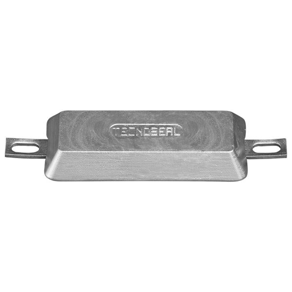 Tecnoseal zinkanode set forfra, klar til montering på skroget.