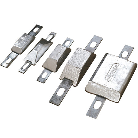Tecnoseal aluanode set fra siden med mål 127×66×25 mm