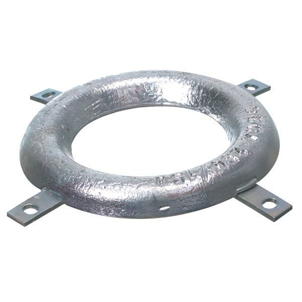 BAC Bera ringanode 250/150mm zink set forfra med synlige monteringshuller