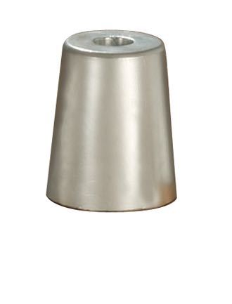 Tecnoseal zink møtrik set forfra, klar til installation på båd.