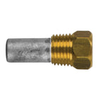 Tecnoseal anode i zink, set fra siden med monteringshul.
