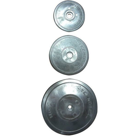 Tecnoseal zink anode set Ø130mm liggende på hvid baggrund
