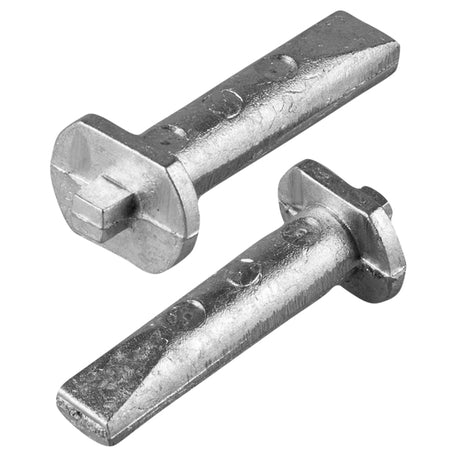 Tecnoseal zinkanode set fra siden, klar til montering på Mercury/Mariner motorer.