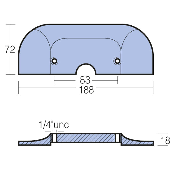Overblik over Tecnoseal zinkanode, med fokus på dets design og specifikationer.