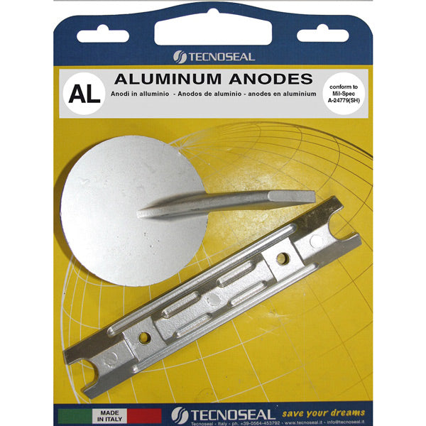 Tecnoseal alu anode kit til Yamaha 60-90hk, pakket i blød emballage.