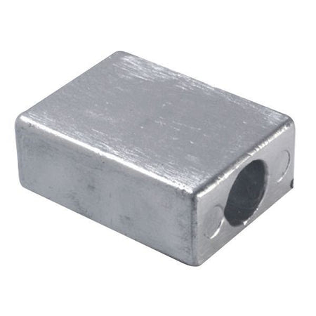 Tecnoseal zinkanode set fra siden, ideel til OMC motorer 160-280 hk.